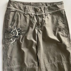 EDC By Esprit Women Stylish Embroidered Green Cargo Pants